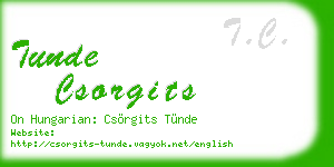 tunde csorgits business card
