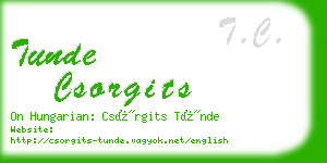 tunde csorgits business card